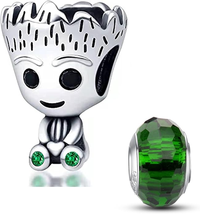 HappyStar Charmsy ze srebra wysokiej próby 925, z motywem Gwiezdnych Wojen, Harry’ego Pottera, pasują do bransoletek Pandora Charms, dla kobiet, dziewcząt, biżuteria na prezent