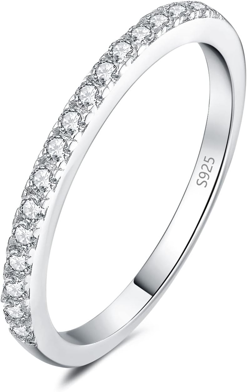 JewelryPalace Klasyczny pierścionek z cyrkoniami pierścionek wieczności obrączki damskie srebro 925, obrączka biżuteria damska z kamieniem - obrazek 2