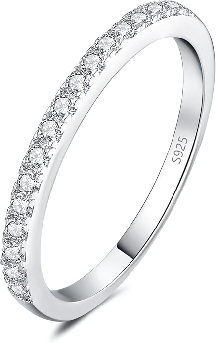 JewelryPalace Klasyczny pierścionek z cyrkoniami pierścionek wieczności obrączki damskie srebro 925, obrączka biżuteria damska z kamieniem