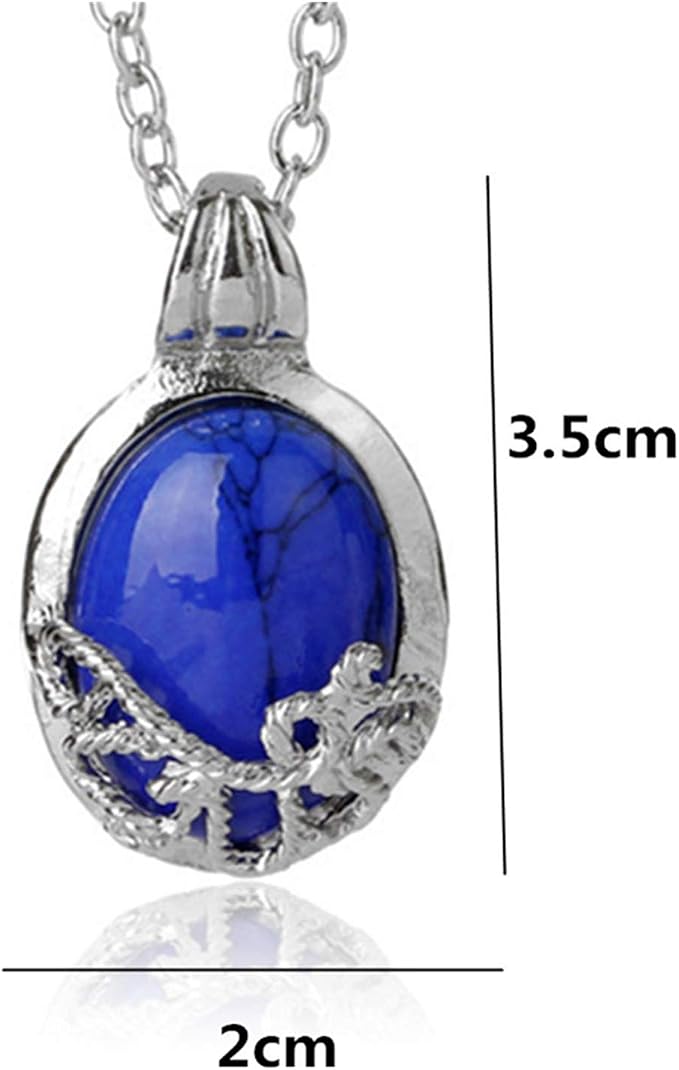 JinYu Zestaw 2 pierścionków unisex z motywem "Pamiętników wampirów" Elena Sapphire Crystal Daylight Ring i Katherine Sapphire Crystal wisiorek Daywalking naszyjnik, Metal, Szafir - obrazek 2