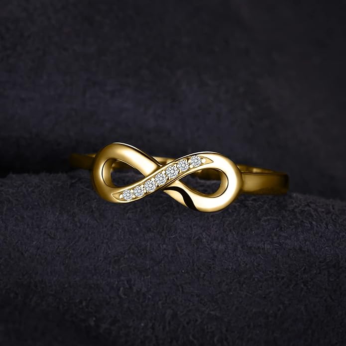 JewelryPalace pierścionek zaręczynowy nieskończoność pierścionek zaręczynowy srebro 925 kobiet, obrączki z cyrkoniami, biżuteria damska różowe złoto - obrazek 3