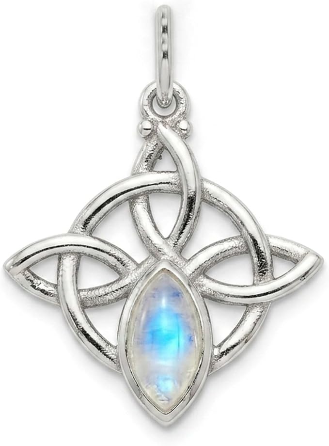 Only faith Wisiorek ze srebra wysokiej próby 925 z naturalnym kamieniem, spersonalizowany celtycki amulet ochronny, 2,5 cm, celtycki design