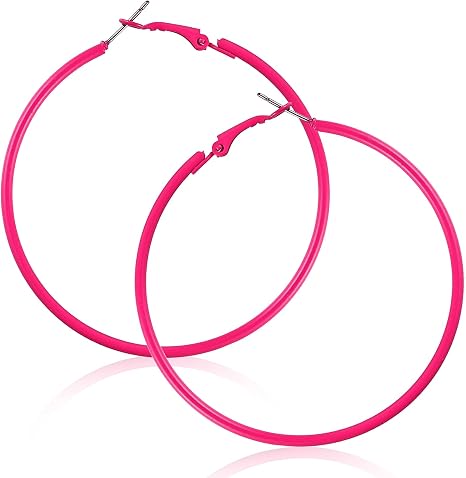 Tyqour Duże Cienkie Kolczyki Kreolki Lata 80 i 90, Minimalistyczne Okrągłe Kolczyki, Kolczyki Kreolki Damskie, Eleganckie Kolczyki na Zawieszkach dla Dziewcząt, na Imprezę, Ślub, 60 mm, 6 cm, Metal - obrazek 5