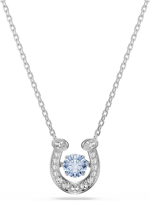 Swarovski Symbolica Kolekcja, Szlif okrągły, Pavé, Podkowa, Niebieski, Powlekany rodem