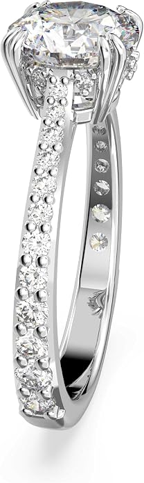 Swarovski Stilla Kolekcja pierścionek koktajlowy, szlif okrągły, pavé, biały - obrazek 4