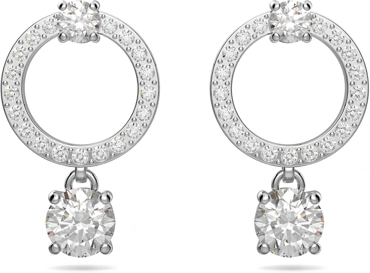 Swarovski Constella Kolekcja kolczyki koła, szlif okrągły, pokryty rodem - obrazek 2