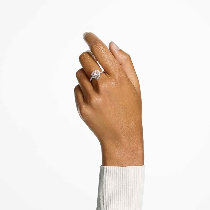 Swarovski One Kolekcja Pierścionek z motywem, Szlif w kształcie serca, Pavé, Serce, Różowy, Wykończenie z mieszanego metalu - obrazek 6