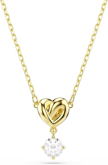 Swarovski Lifelong Kolekcja, Szlif okrągły, Serce, Biały, Powlekany w odcieniu złota