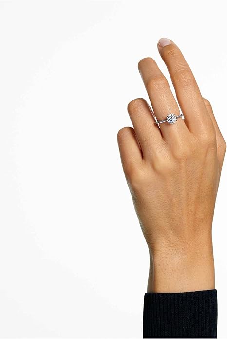 Swarovski Stilla Kolekcja pierścionek koktajlowy, szlif okrągły, pavé, biały - obrazek 5