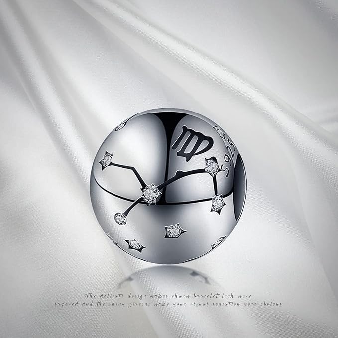 Kobiety Charm Zawieszek Znaki gwiazdek dla bransoletki 925 Sterling Silver 12 gwiazdek Charms Beads odpowiednie dla Pandora bransoletki, Kompatybilny z europejskim bransoletkiem i bransoletkiem - obrazek 4