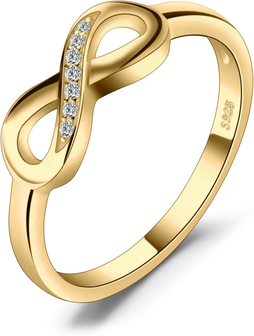 JewelryPalace pierścionek zaręczynowy nieskończoność pierścionek zaręczynowy srebro 925 kobiet, obrączki z cyrkoniami, biżuteria damska różowe złoto - obrazek 2
