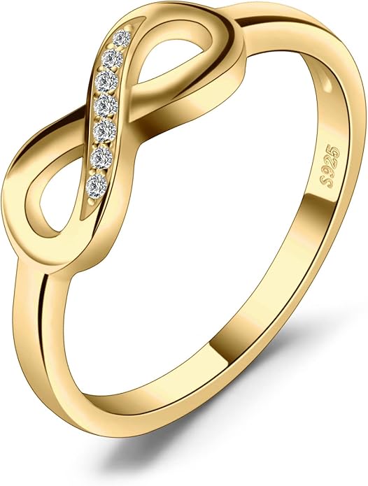 JewelryPalace pierścionek zaręczynowy nieskończoność pierścionek zaręczynowy srebro 925 kobiet, obrączki z cyrkoniami, biżuteria damska różowe złoto