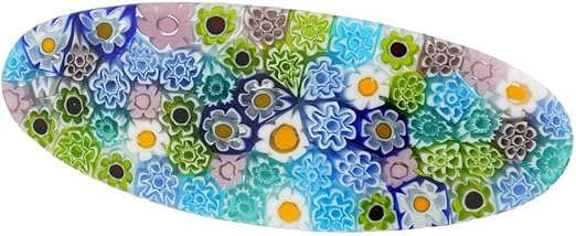 GlassOfVenice Murano Glass Millefiori owalna spinka do włosów – pastelowe - obrazek 6