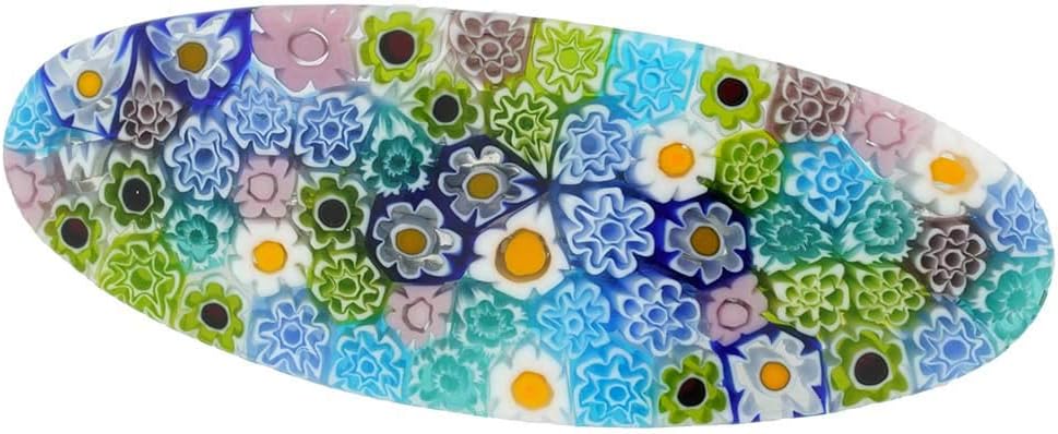 GlassOfVenice Murano Glass Millefiori owalna spinka do włosów – pastelowe - obrazek 3