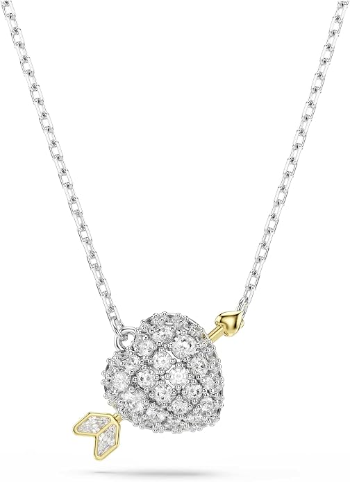Swarovski Wisiorek Idyllia, Szlify różnorodne, Serce, Biały, Wykończenie z różnobarwnych metali