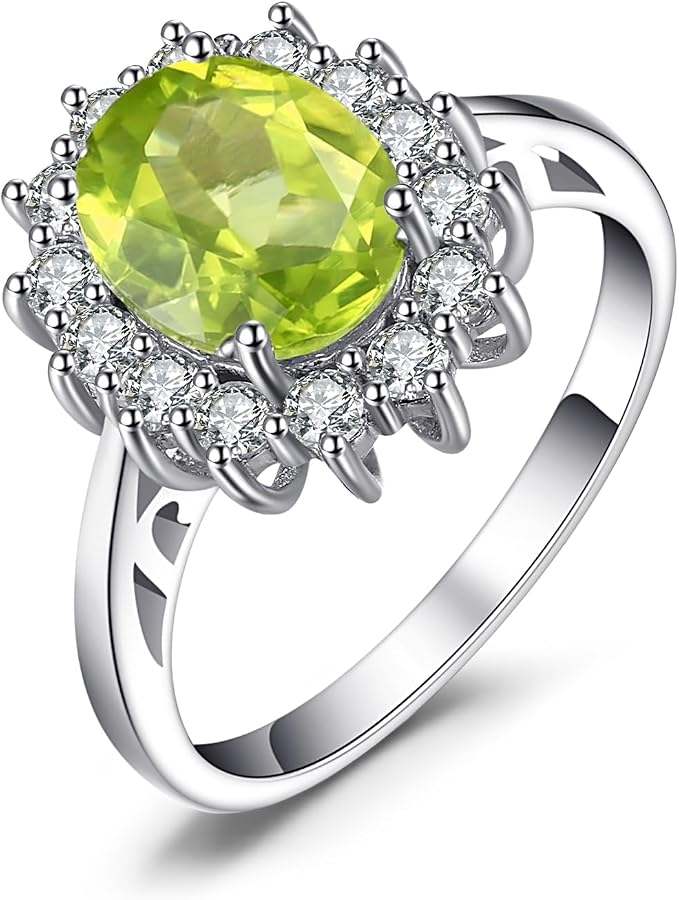 JewelryPalace Księżniczka Diana Kate Middleton zielony perydot cyrkonia, pierścionek zaręczynowy, pierścionek zaręczynowy, pierścionek zaręczynowy, pierścionek zaręczynowy, pierścionek zaręczynowy 14