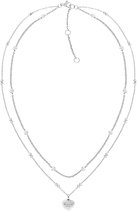 Tommy Hilfiger Jewelry Damski naszyjnik z zawieszką na serce ze stali nierdzewnej - dostępny w wersji srebrnej lub złotej