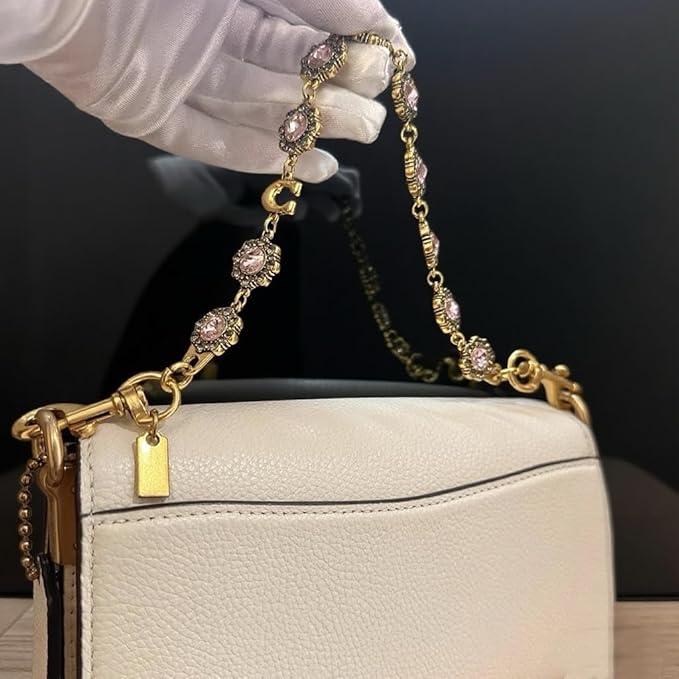 Damska Zawieszka Do Torebki Z Kwiatami I Różowymi Kryształami, Złoty Łańcuszek Typu Charms, Breloczek Do Kluczy, Łańcuszek Do Portfela I Spodni, Styl Vintage, Estetyczne - obrazek 5