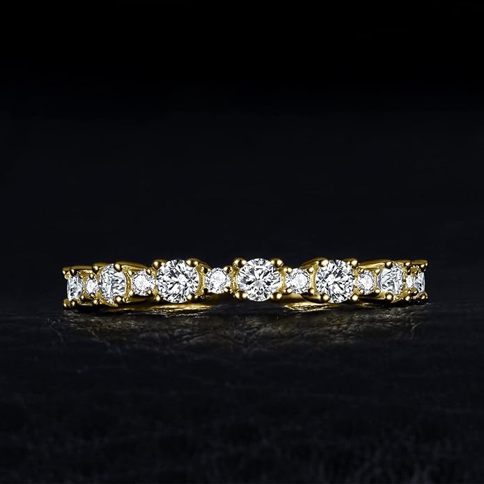 JewelryPalace Pierścionek zaręczynowy Srebro 925 damski pierścionek z cyrkonią sześcienną Obrączki ślubne Obrączka Zestaw pierścionków Biżuteria damska Różowe złoto Złoto - obrazek 4