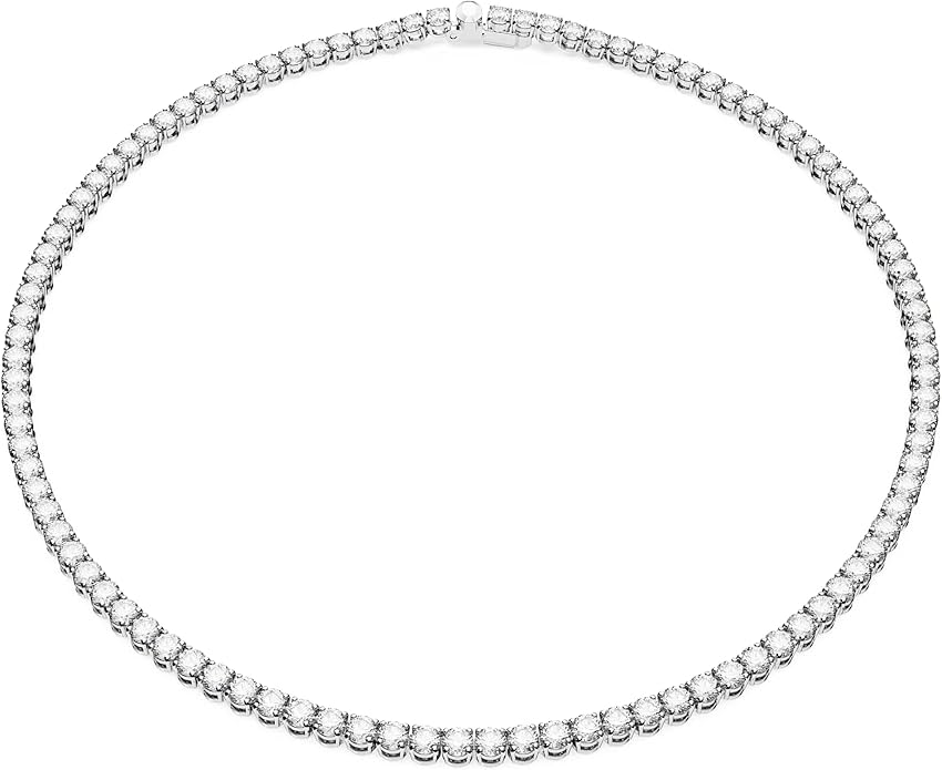 Swarovski Naszyjnik Matrix Tennis, Szlif okrągły, Biały, Powłoka z rodu