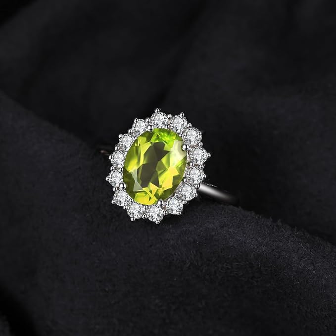 JewelryPalace Księżniczka Diana Kate Middleton zielony perydot cyrkonia, pierścionek zaręczynowy, pierścionek zaręczynowy, pierścionek zaręczynowy, pierścionek zaręczynowy, pierścionek zaręczynowy 14 - obrazek 5