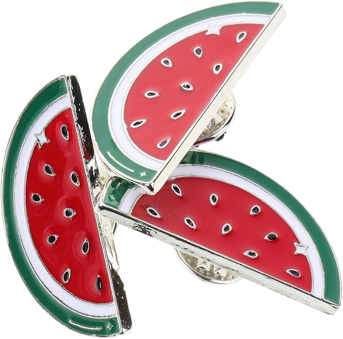 Broszka arbuzowa Palestyna, 3 sztuki, emaliowana broszka arbuzowa, broszka palestyńska, broszka hawajska w kształcie owoców – odznaka arbuza, szpilka do piersi, biżuteria, 3.20X1.50X1.00CM,