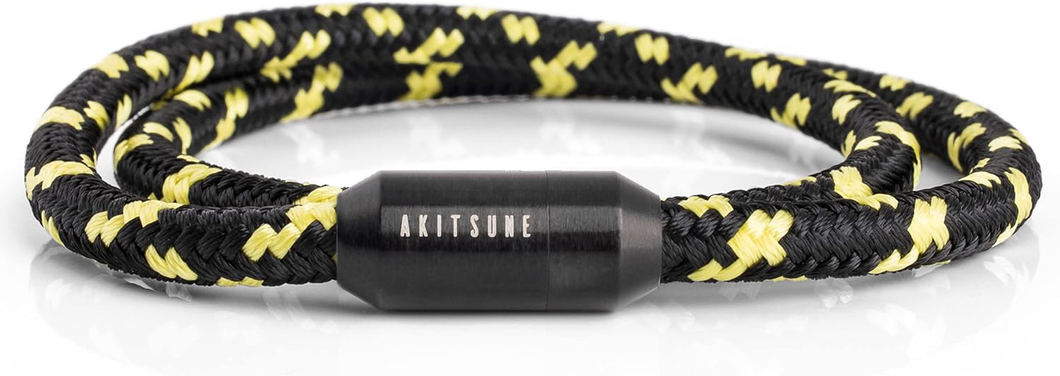 Akitsune Bransoletka nylonowa z liny żeglarskiej Mare | szerokość 5 mm | magnetyczne zapięcie kapsułki podwójnie owinięte kobiety mężczyźni morskie - obrazek 2