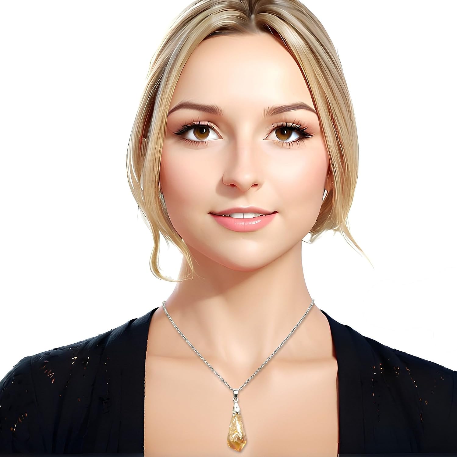 arana's - Wisiorek w 100% z prawdziwego kamienia naturalnego z łańcuszkiem ze stali nierdzewnej - Energetyczne kryształy i kamienie półszlachetne dla kobiet i mężczyzn - amulet powodzenia - obrazek 6
