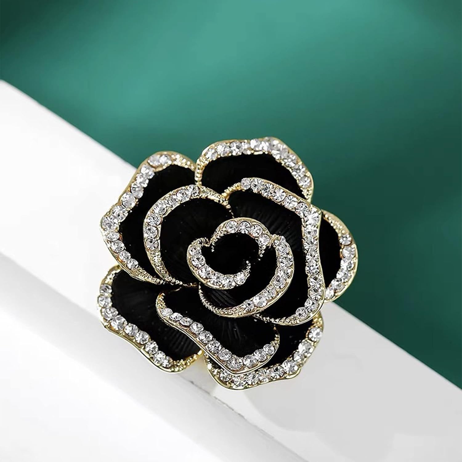 Vintage elegancka unikalna broszka z kryształem, modna broszka z kryształem górskim, odznaki pin, akcesoria biżuteria prezenty, guzik z kryształu górskiego, szaliki klamra broszka z kwiatami, stanik - obrazek 7