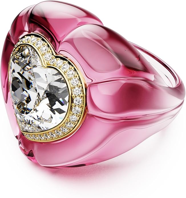 Swarovski Dulcis Kolekcja pierścionek koktajlowy, szlif serce, pavé, serce, różowy