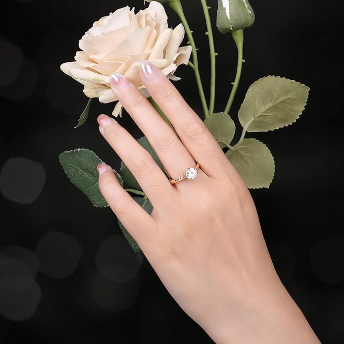 JewelryPalace 1ct 2ct 3ct okrągła cyrkonia pierścionek zaręczynowy damski pierścionek zaręczynowy srebro 925, obrączki różowe złoto - obrazek 6