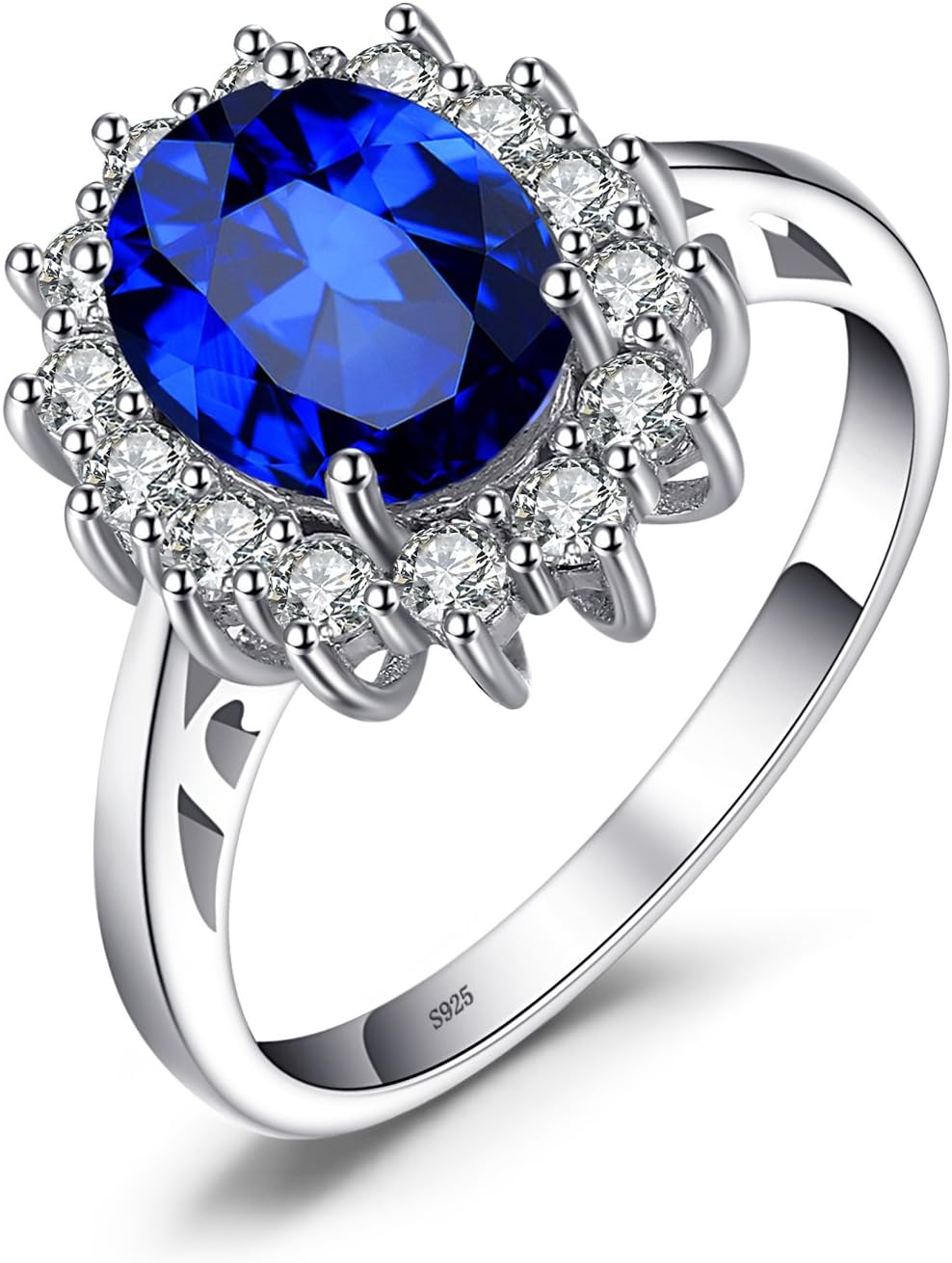 JewelryPalace Księżniczka Diana Szmaragd Szafir Topaz Ametyst Cytryn Granat Perydot Rubin Pierścionki, Pierścionek zaręczynowy Srebro 925 Biżuteria damska Rosegold Gold - obrazek 2
