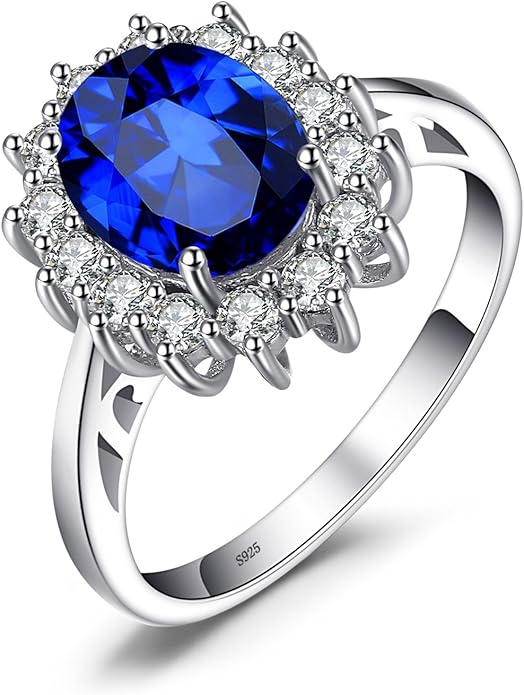 JewelryPalace Księżniczka Diana Szmaragd Szafir Topaz Ametyst Cytryn Granat Perydot Rubin Pierścionki, Pierścionek zaręczynowy Srebro 925 Biżuteria damska Rosegold Gold