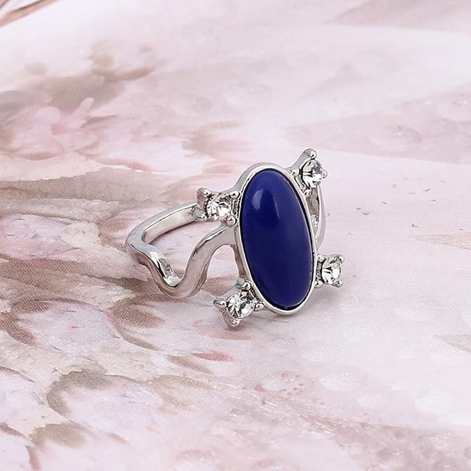 JinYu Zestaw 2 pierścionków unisex z motywem "Pamiętników wampirów" Elena Sapphire Crystal Daylight Ring i Katherine Sapphire Crystal wisiorek Daywalking naszyjnik, Metal, Szafir - obrazek 5