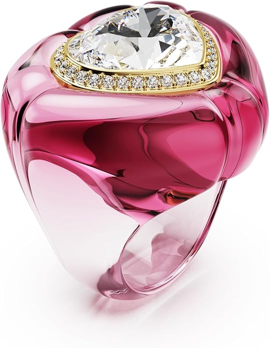 Swarovski Dulcis Kolekcja pierścionek koktajlowy, szlif serce, pavé, serce, różowy - obrazek 3