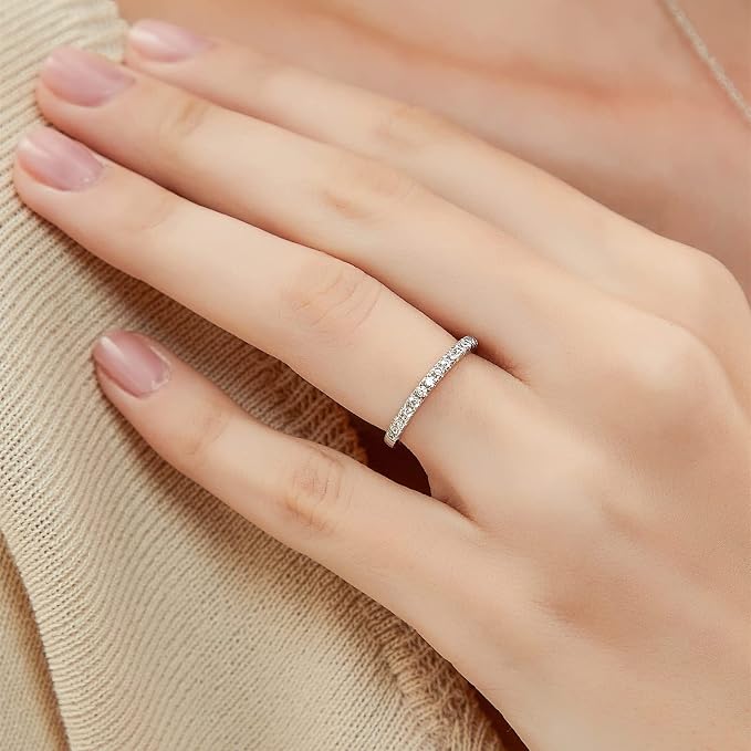 Zakk Eternity pierścionek damski, srebro próby 925, cyrkonia, pełna wieczność, wąski pierścionek zaręczynowy, obrączka ślubna, pamiątka, 2 mm, złoto, różowe złoto - obrazek 7