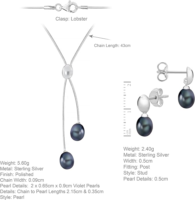 Tuscany Silver Zestaw damskich kolczyków i naszyjników o długości 43 cm - obrazek 5