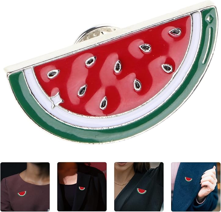 Broszka arbuzowa Palestyna, 3 sztuki, emaliowana broszka arbuzowa, broszka palestyńska, broszka hawajska w kształcie owoców – odznaka arbuza, szpilka do piersi, biżuteria, 3.20X1.50X1.00CM, - obrazek 5