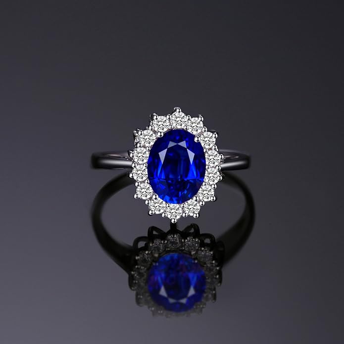 JewelryPalace Księżniczka Diana Szmaragd Szafir Topaz Ametyst Cytryn Granat Perydot Rubin Pierścionki, Pierścionek zaręczynowy Srebro 925 Biżuteria damska Rosegold Gold - obrazek 4