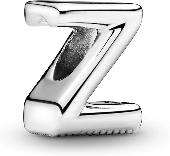 PANDORA Moments Buchstabe Z - wendbares Alphabet-Charm aus Sterling-Silber mit geprägten Herzen und Perlen an der Rückseite, kompatibel mit Armbändern aus der PANDORA Moments Kollektion, - obrazek 3