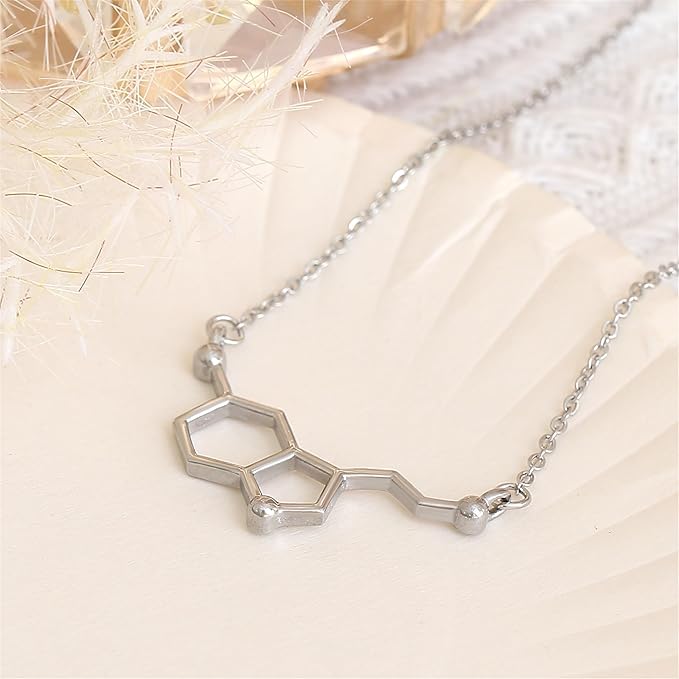 Made by Nami Naszyjnik Serotonina Damski Mol Stal Chirurgiczna 40cm Biżuteria Chemiczna - obrazek 4