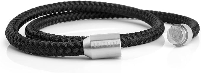 Akitsune Bransoletka nylonowa z liny żeglarskiej Mare | szerokość 5 mm | magnetyczne zapięcie kapsułki podwójnie owinięte kobiety mężczyźni morskie - obrazek 4