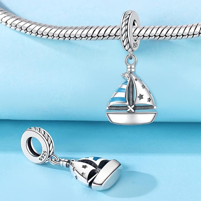 925 Sterling Silver Charms do bransoletek i naszyjników Podróżny Wisiorek Ukończenie studiów koralik wisiorek dla kobiet, urocza biżuteria prezent urodzinowy dla kobiet - obrazek 4