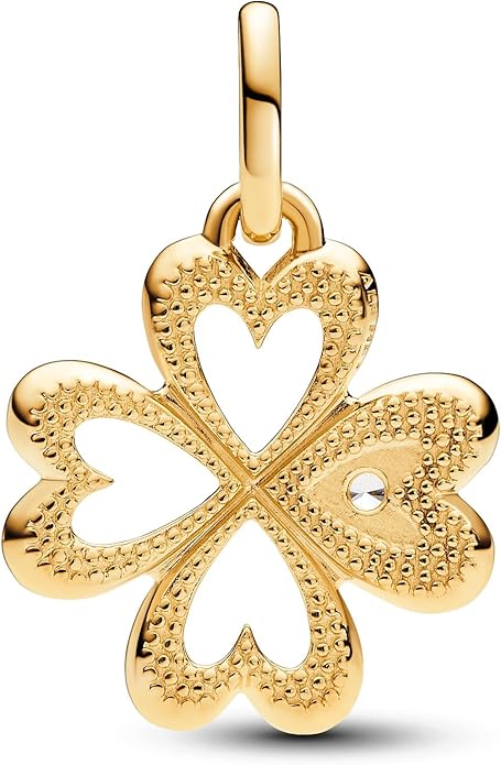 PANDORA ME Herz Vierblättriges Kleeblatt Medaillon-Charm aus Sterling Silber mit vergoldeter Metalllegierung, Cubic Zirkoniastein, Kompatibel ME und Moments Armbändern, 763034C01 - obrazek 2