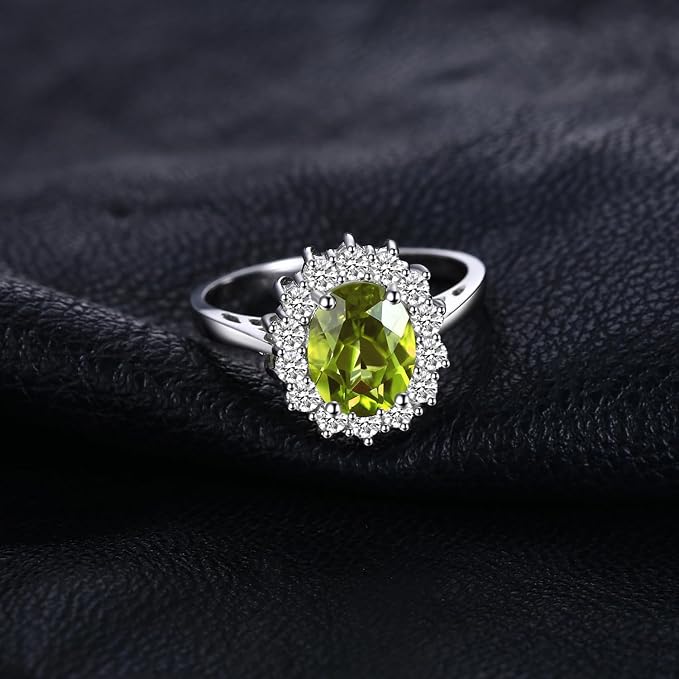 JewelryPalace Księżniczka Diana Kate Middleton zielony perydot cyrkonia, pierścionek zaręczynowy, pierścionek zaręczynowy, pierścionek zaręczynowy, pierścionek zaręczynowy, pierścionek zaręczynowy 14 - obrazek 3