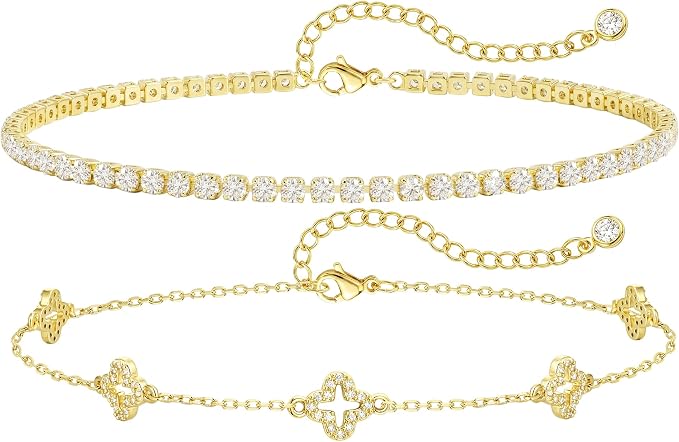 ZOERAY złote srebrne bransoletki ankietowe dla kobiet wodoodporne 18-karatowe złoto platerowane kotwice dla kobiet nie usztywniane Dainty Layered Heart Anklet Set Summer Beach Foot Chain biżuteria