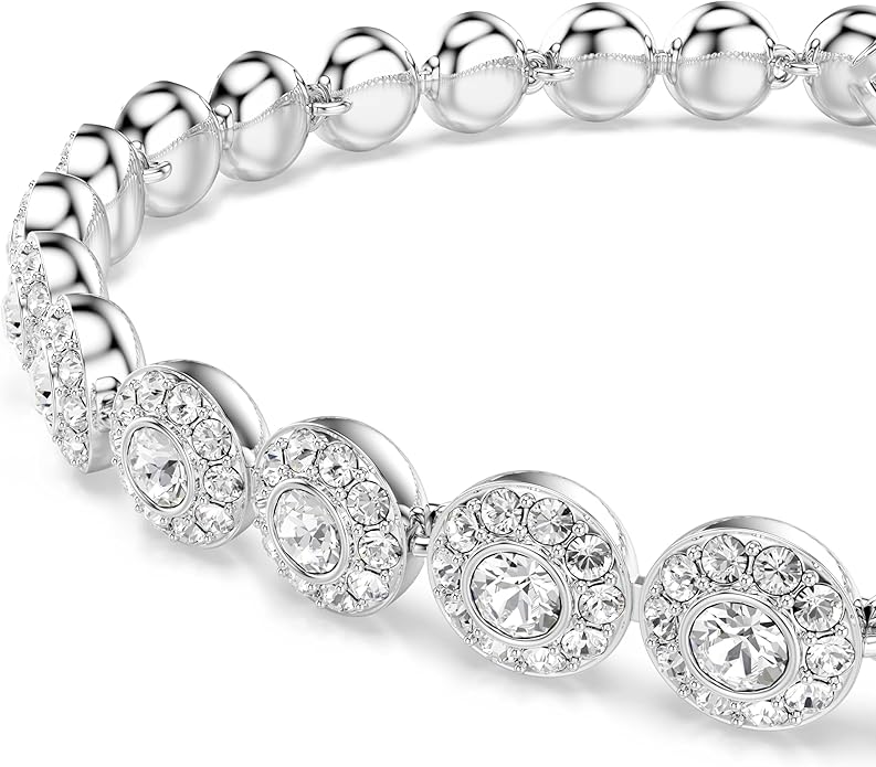 Swarovski Bransoletka Tennis Angelic, Szlif okrągły, Mała, Biała, Powłoka z rodu - obrazek 2