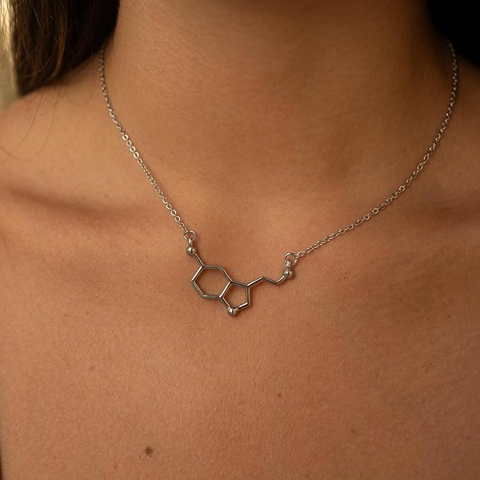 Made by Nami Naszyjnik Serotonina Damski Mol Stal Chirurgiczna 40cm Biżuteria Chemiczna - obrazek 3