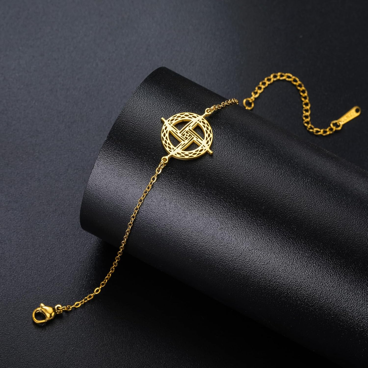 TEAMER Celtycka bransoletka z krzyżem świętej Brygidy ze stali nierdzewnej tradycyjna irlandzka św. Brygida krzyż bransoletka amulet irlandzki talizman biżuteria dla kobiet - obrazek 4