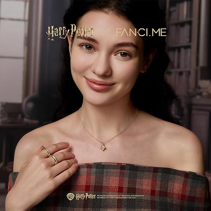 FANCIME Harry Potter Collaboration, naszyjnik Insygnia Śmierci, biżuteria, prezent dla kobiet, dziewcząt - obrazek 4